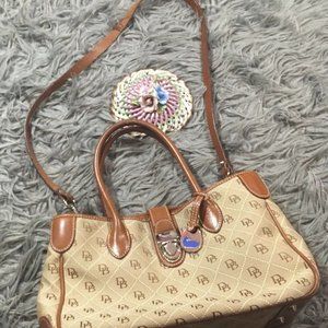 Dooney & Bourke Satchel Handbag Signature Tan DB